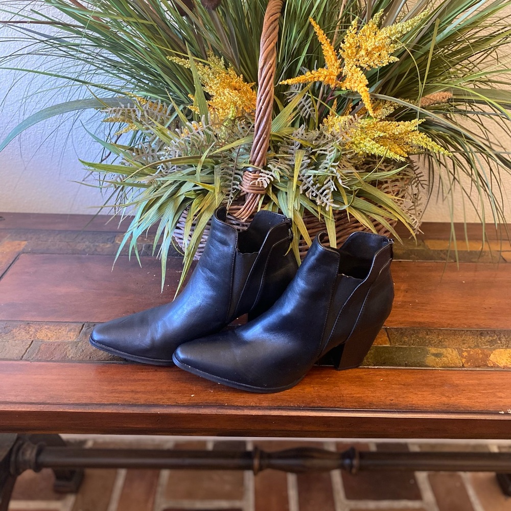 Black Ankle Booties with Heel